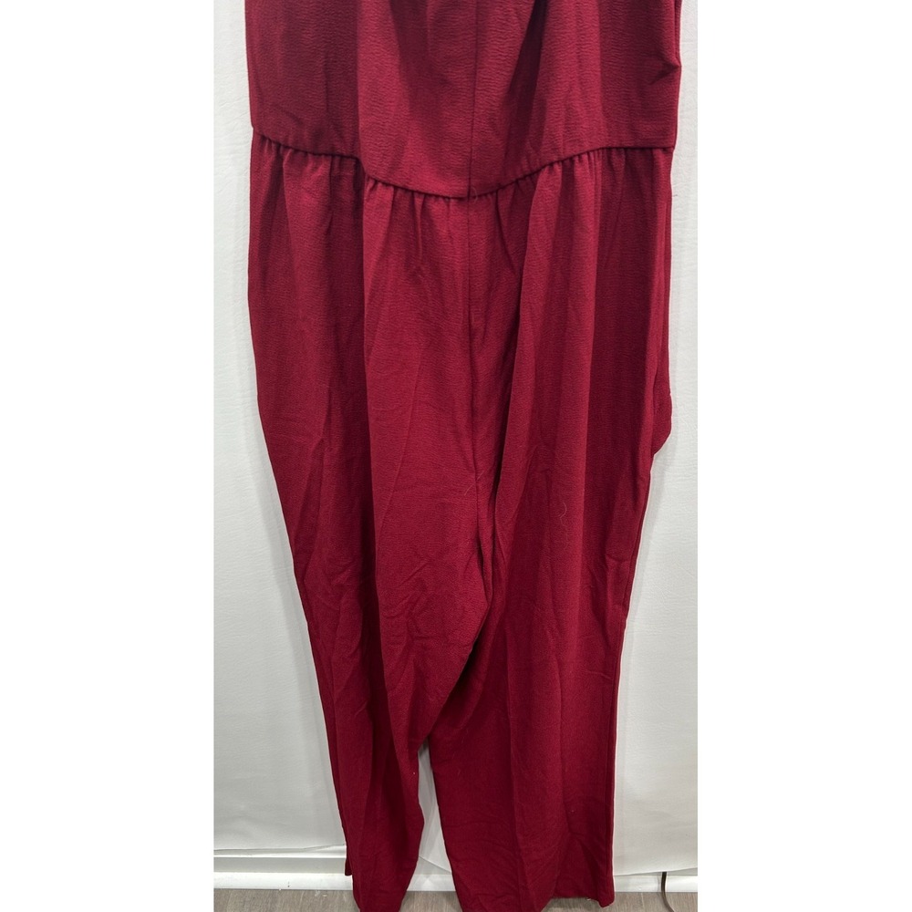 NWT City Chic Gabriela Jumpsuit Womens 18 Burgundy Red Draped‎ Wide Leg Evening - Picture 6 of 11